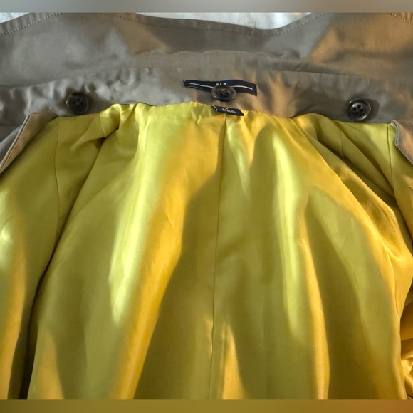 NEW GAP TRENCH COAT REMOVABLE INTERIOR VEST - CHARTREUSE LINING - RICH WARM TAN - Picture 3 of 16